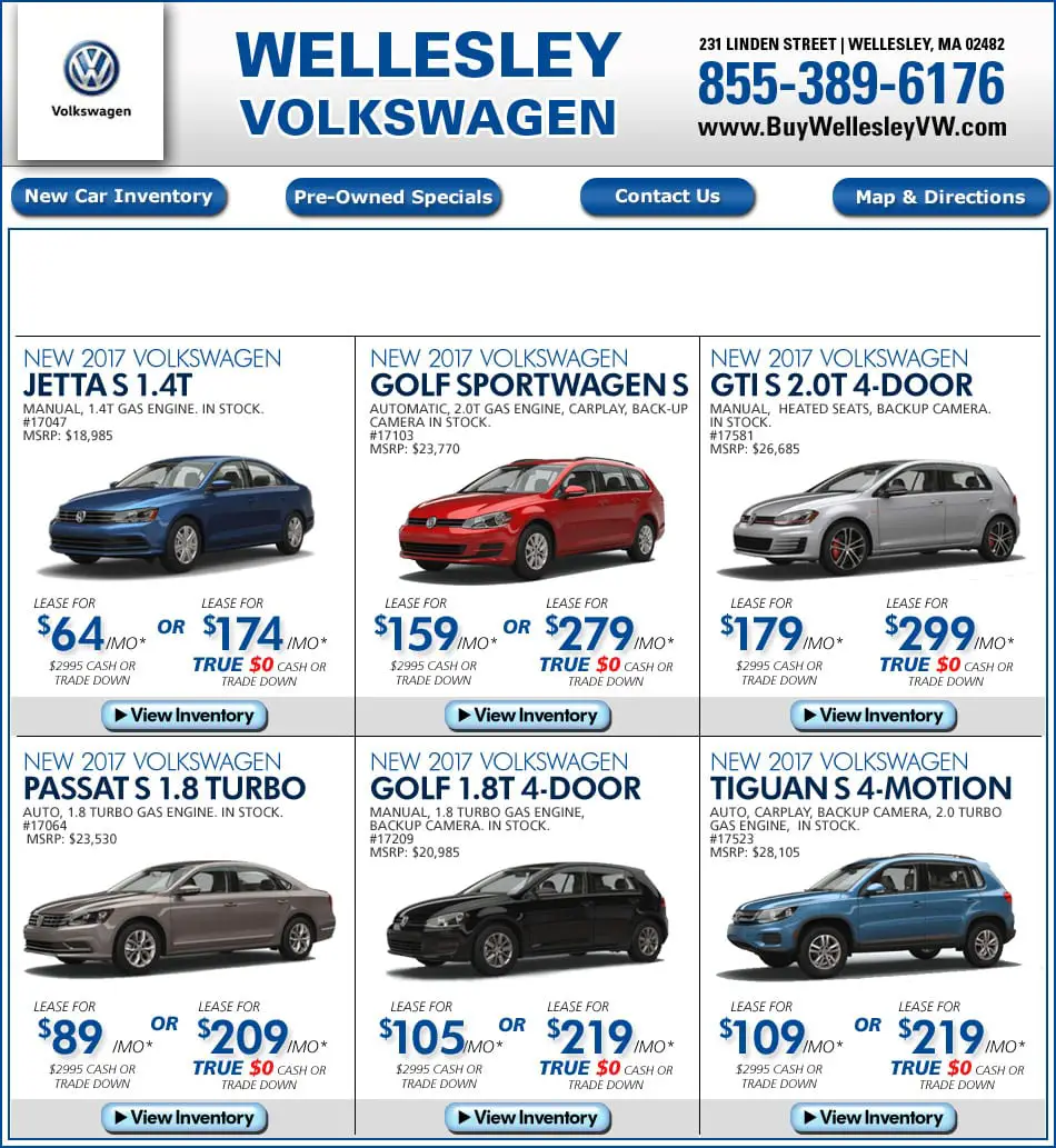Massachusetts Volkswagen Dealers: Wellesley Volkswagen Mass